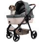 Preview: Ibiyaya® Retro Luxe Soft Sage Hundebuggy salbeigrün mit Beagle