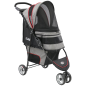 Preview: InnoPet® Avenue Hundebuggy für kleine Hunde hellgrau rot