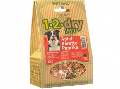 Petman 1-2-dry BARF Apfel-Karotte-Paprika für Hunde 175 g