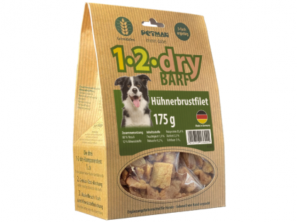 Petman 1-2-dry BARF Hühnerbrustfilet für Hunde 175 g