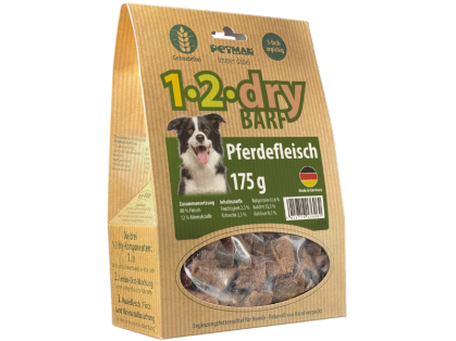 Petman 1-2-dry BARF Pferdefleisch für Hunde 175 g