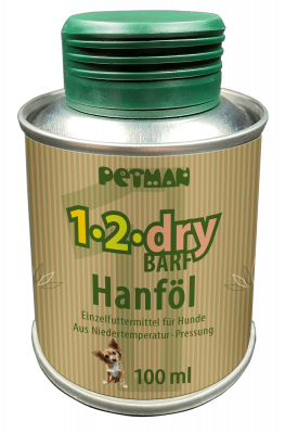 Petman 1-2-dry BARF Hanföl für Hunde 100 ml
