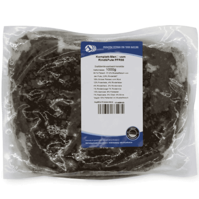 BARF Komplettmenü Rind & Pute Frostfutter für Hunde im Päckchen