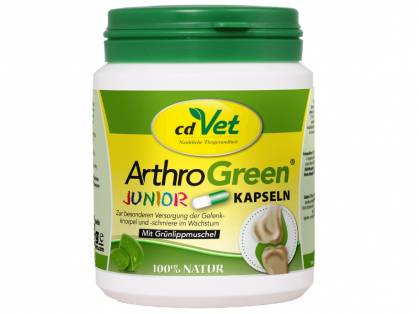 ArthroGreen Junior 100 Kapseln Futterergänzung für Hunde und Katzen 50 g