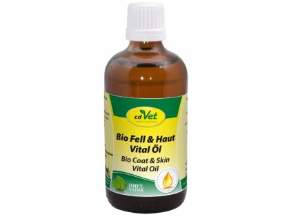 cdVet Bio Fell & Haut Vital Öl Futterergänzung für Hunde und Katzen 100 ml