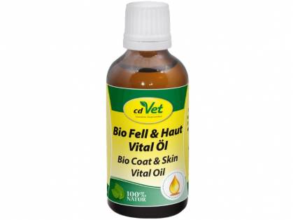 cdVet Bio Fell & Haut Vital Öl Futterergänzung für Hunde und Katzen