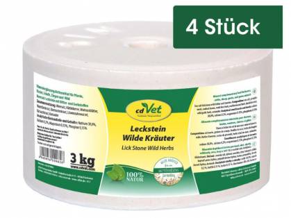 cdVet Leckstein Wilde Kräuter Mineralergänzungsfuttermittel 4 x 3 kg