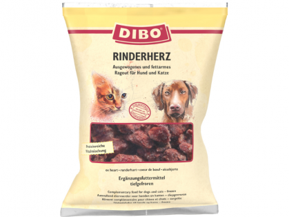 Dibo Rinderherz Frostfutter für Hunde und Katzen 500 g Beutel