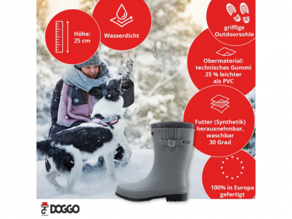 DOGGO Ayda Winter Regenstiefel mit Warmfutter grau