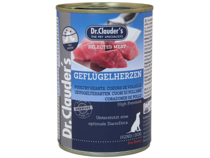 Dr. Clauder`s Selected Meat Geflügelherzen Hundefutter 400 g