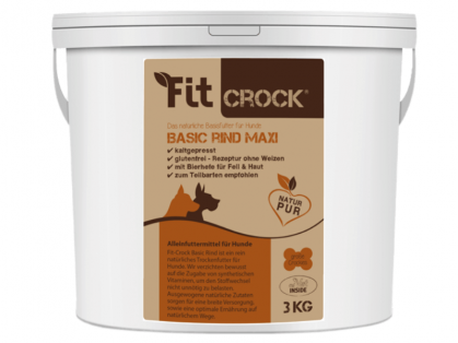 Fit-Crock Basic Rind Maxi Hundefutter trocken 3 kg
