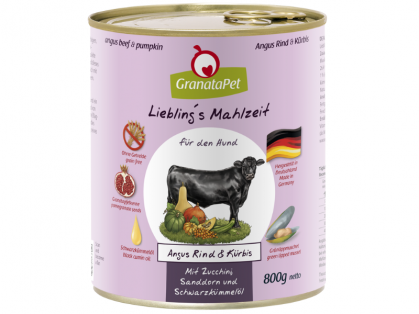 GranataPet Liebling`s Mahlzeit Angus Rind & Kürbis Hundefutter 800 g