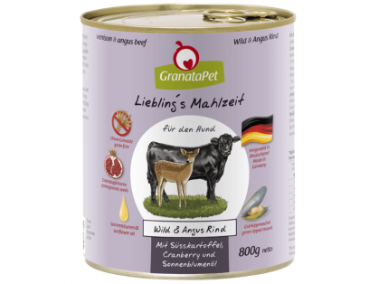 GranataPet Liebling`s Mahlzeit Wild & Angus Rind Hundefutter nass 800 g