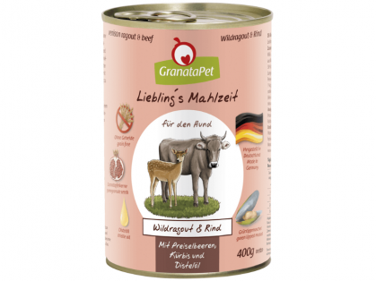 GranataPet Liebling`s Mahlzeit Wildragout & Rind Hundefutter 400 g