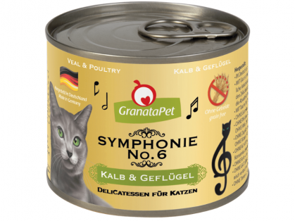 GranataPet Symphonie Nr. 6 Katzenfutter mit Kalb & Geflügel 200 g