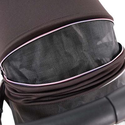 Ibiyaya® Retro Luxe Black Prism Hundebuggy schwarz Verdeck offen