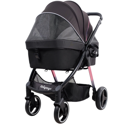 Ibiyaya® Retro Luxe Black Prism Hundebuggy schwarz