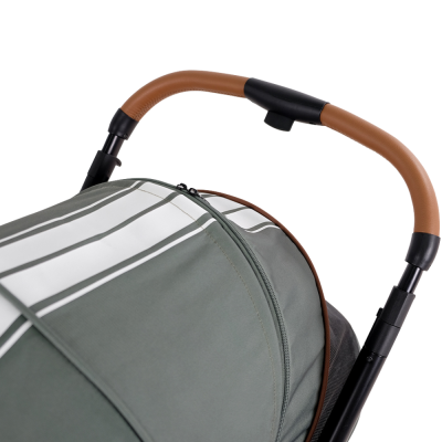 Ibiyaya® Retro Luxe Soft Sage Hundebuggy salbeigrün Verdeck und Lenkstange