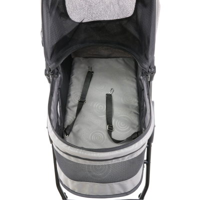 InnoPet® Avenue Hundebuggy für kleine Hunde hellgrau rot