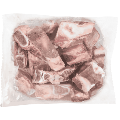 Kalbsbrustbein in Stücken Frostfutter für Hunde in der Päckchenverpackung