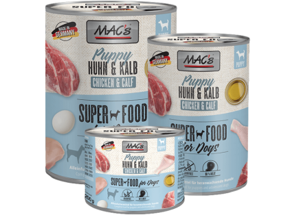 MAC`s Puppy Huhn & Kalb Hundefutter nass für heranwachsende Hunde