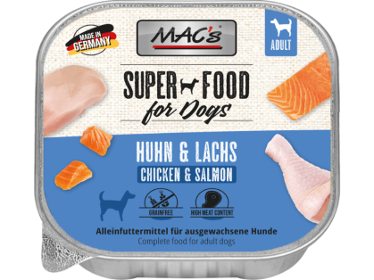 MAC`s Huhn & Lachs Hundefutter nass in der 150 g Schale