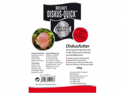 Mieling`s Diskus-Quick Red Intensive Fisch-Frostfutter 15 x 200 g