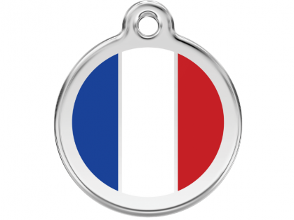 Red Dingo Hundemarke Französische Flagge mit Wunschgravur