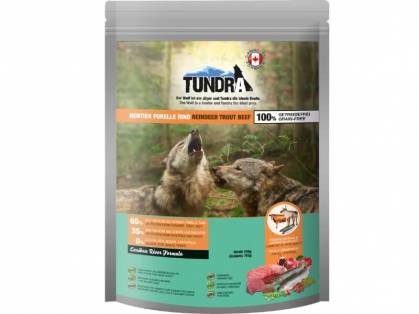 Tundra Rentier, Forelle & Rind Hundefutter trocken