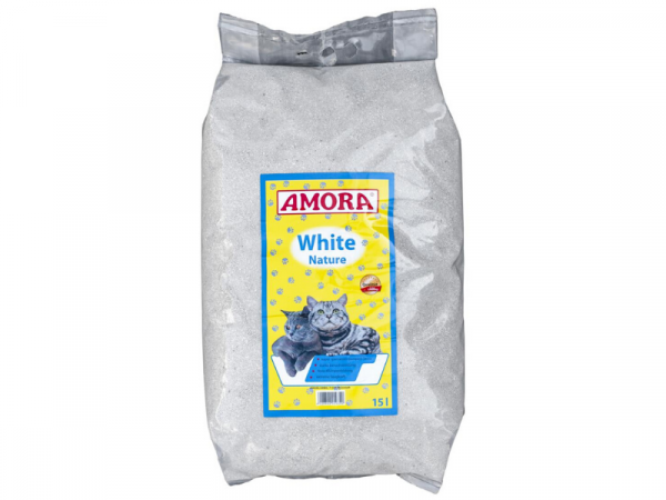 Amora White Nature Katzenstreu ohne Duft 15 Liter