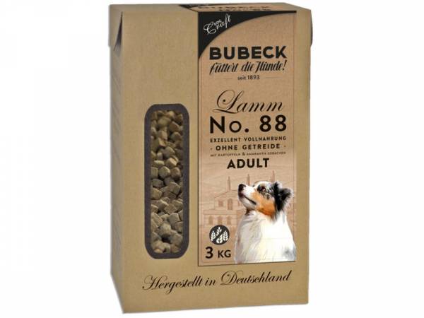 Bubeck Adult No. 88 Hundefutter trocken mit Lammfleisch, Kartoffel und Amaranth 3 kg