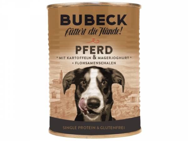 Bubeck Pferd mit Kartoffeln & Magerjoghurt Hundefutter nass 400 g