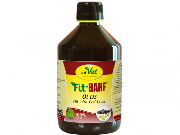 cdVet Fit-BARF Öl D3 für Hunde und Katzen 500 ml