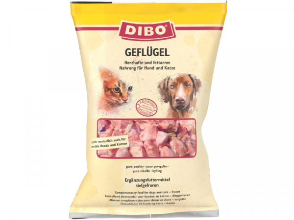 Dibo Geflügel BARF Frostfutter für Hunde und Katzen 2000 g Beutel