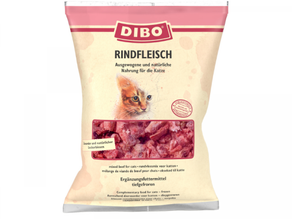 Dibo Rindfleisch Katzen Frostfutter in Verpackung