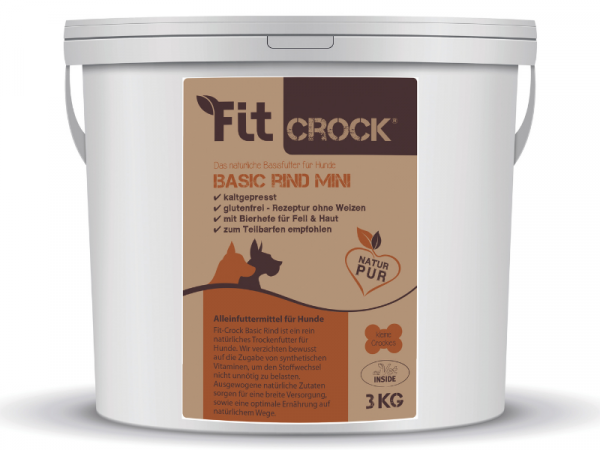 Fit-Crock Basic Rind Mini Hundefutter 3 kg