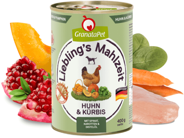 GranataPet Lieblings Mahlzeit Huhn & Kürbis Hundefutter nass 400 g GranataPet Lieblings Mahlzeit Huhn & Kürbis Hundefutter nass 400 g