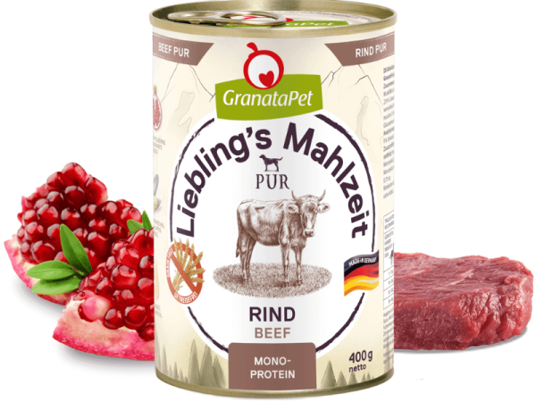 Lieblings Mahlzeit Pur Rind Hundefutter nass mit allen enthaltenen Zutaten Lieblings Mahlzeit Pur Rind Hundefutter nass mit allen enthaltenen Zutaten