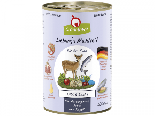 GranataPet Liebling`s Mahlzeit Wild & Lachs Hundefutter nass 400 g