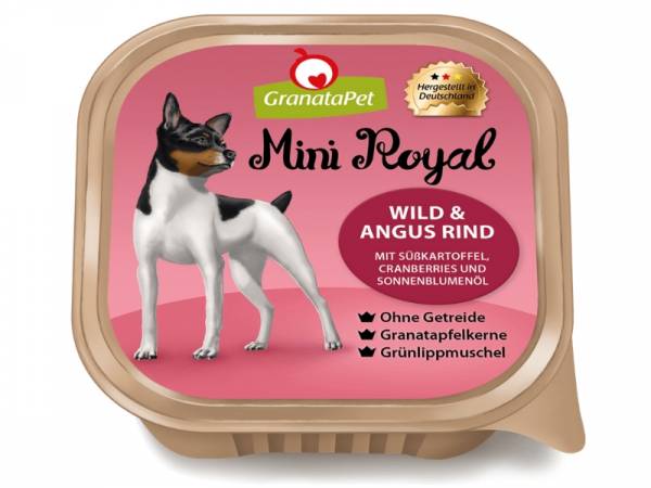 GranataPet Mini Royal Wild & Angus Rind Hundefutter nass 150 g