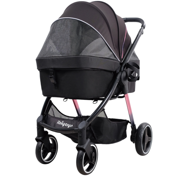 Ibiyaya® Retro Luxe Black Prism Hundebuggy schwarz