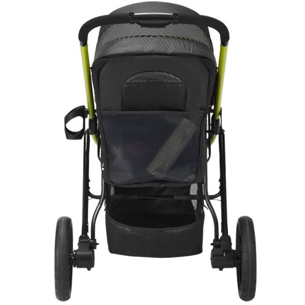 Ibiyaya® The Beast Jet Black Hundebuggy schwarz Hinteransicht