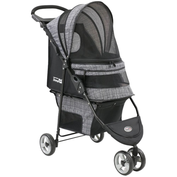 InnoPet® Avenue Hundebuggy für kleine Hunde grau gemustert
