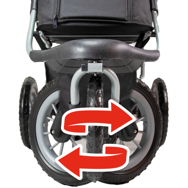 Hundebuggy Comfort EFA ECO schwarz grau Vorderräder