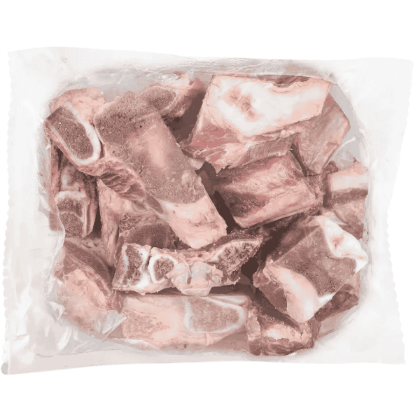 Kalbsbrustbein in Stücken Frostfutter für Hunde in der Päckchenverpackung