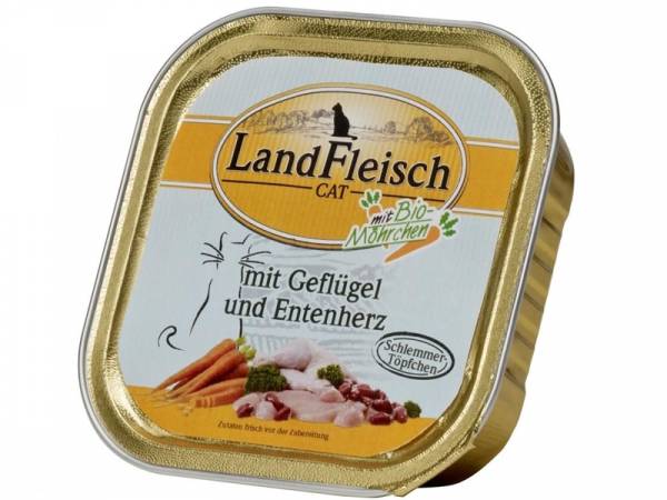 LandFleisch Cat Schlemmertopf mit Geflügel & Entenherz Katzenfutter LandFleisch Cat Schlemmertopf mit Geflügel & Entenherz Katzenfutter