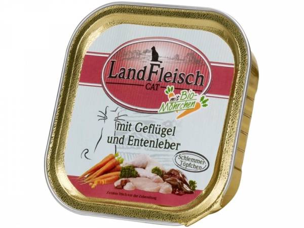 LandFleisch Cat Schlemmertopf mit Geflügel & Entenleber Katzenfutter LandFleisch Cat Schlemmertopf mit Geflügel & Entenleber Katzenfutter