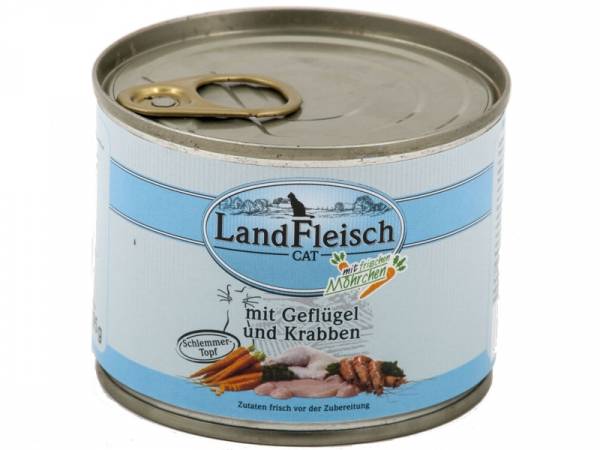 LandFleisch Cat Schlemmertopf mit Geflügel & Krabben Katzenfutter LandFleisch Cat Schlemmertopf mit Geflügel & Krabben Katzenfutter