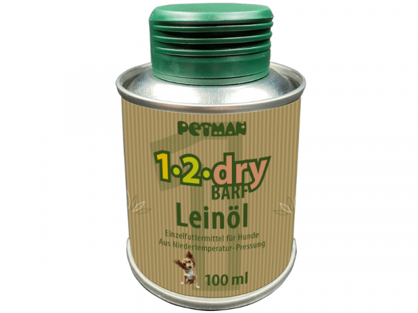 Petman 1-2-dry BARF Leinöl für Hunde 100 ml