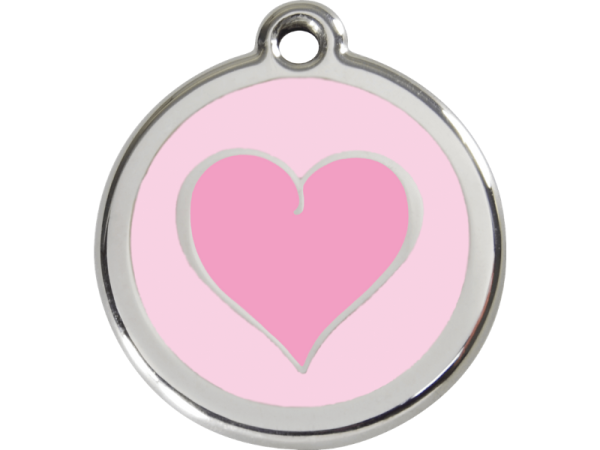 Red Dingo Hundemarke Herz pink/rosa mit Gravur